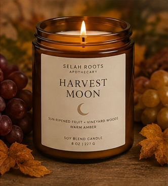 HARVEST MOON | Vineyard Fruit & Warm Amber 8 OZ Candle