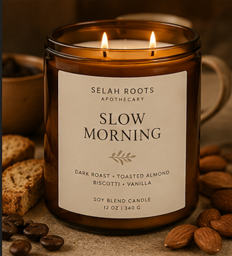 SLOW MORNINGS | Coffee & Almond Biscotti 12 OZ Candle