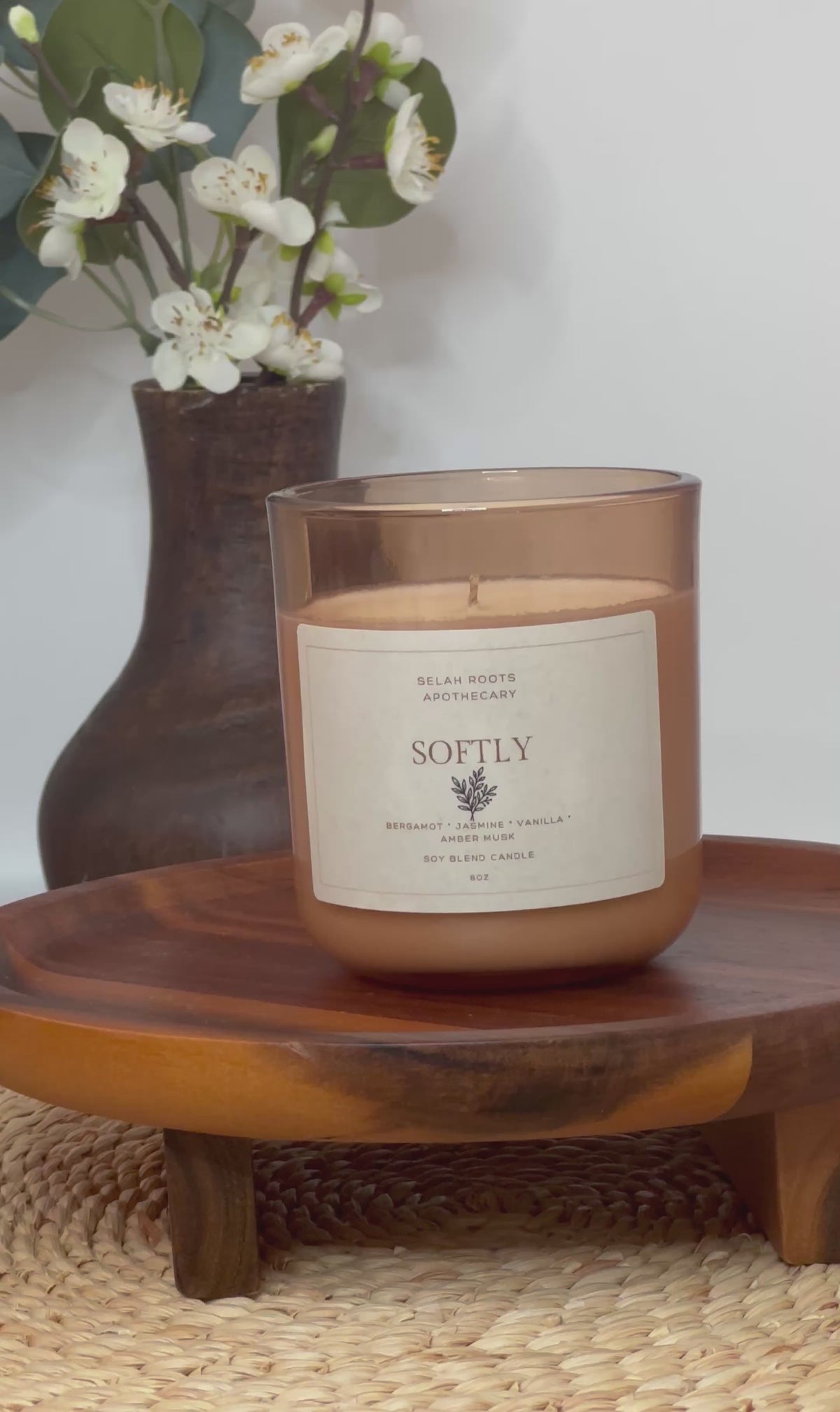 SOFTLY | Bergamot, Vanilla & Amber Musk 8 OZ Candle