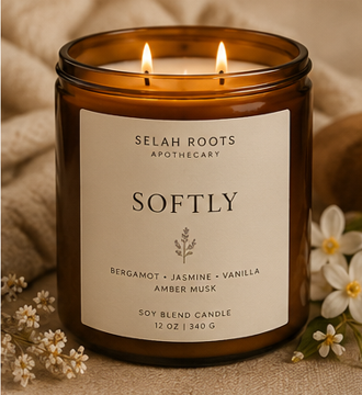 SOFTLY | Bergamot, Vanilla & Amber Musk 12 OZ Candle