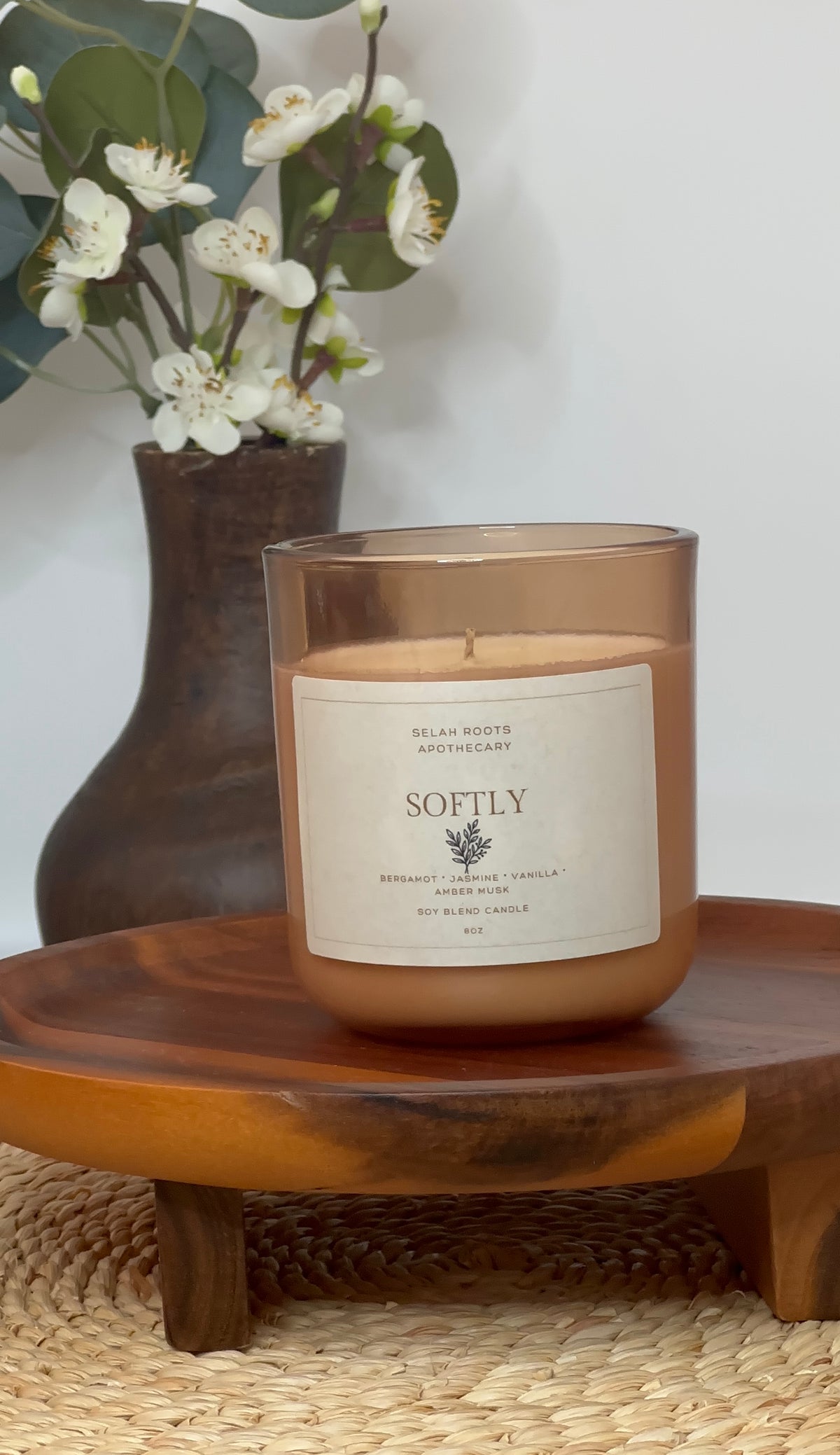 SOFTLY | Bergamot, Vanilla & Amber Musk 8 OZ Candle